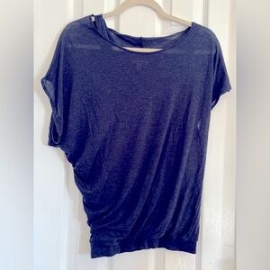 Anthropology Bordeaux S blue jersey knit blouse and tank in one off shoulder